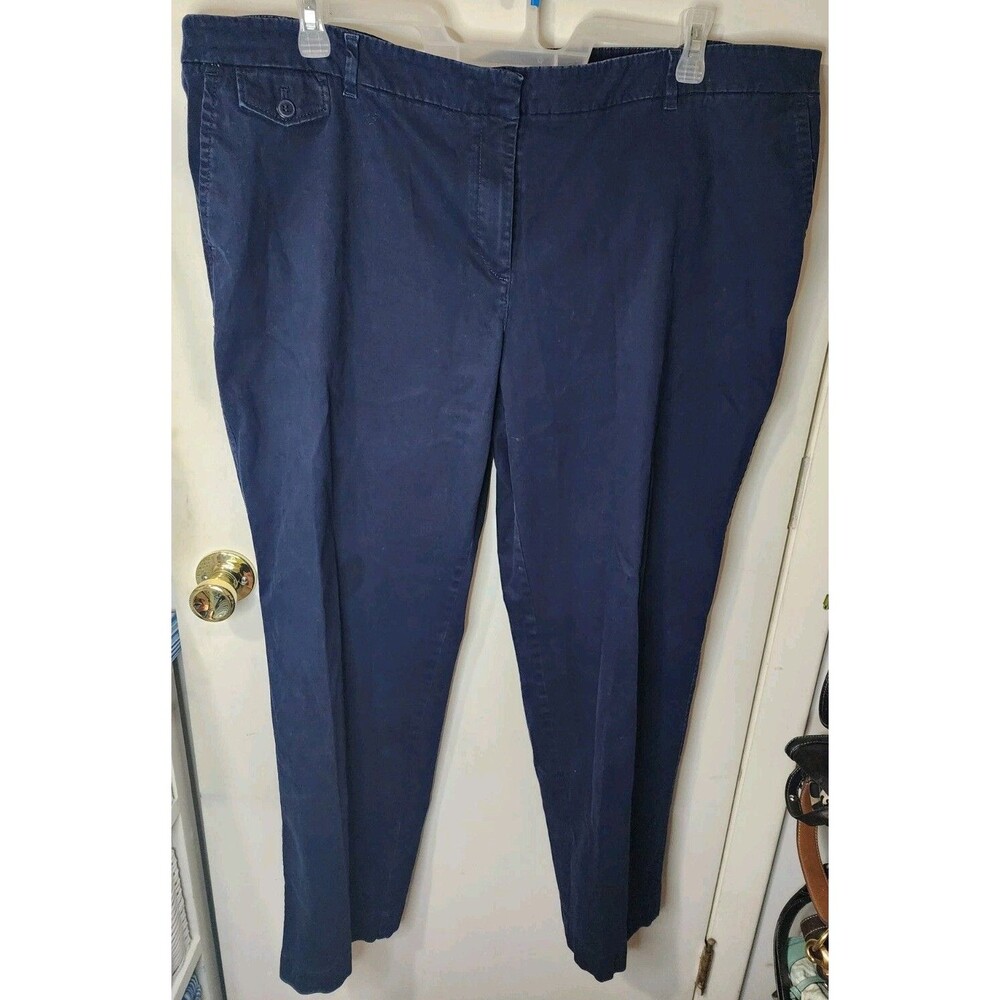 TALBOTS NAVY BLUE CHINO PANTS PLUS SIZE 20W